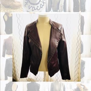 Steve Madden Maroon Leather Jacket